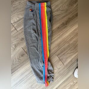Aviator Nation Neon stripped Sweatpants size M